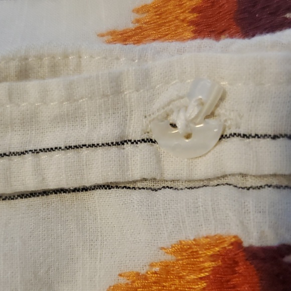 THML Flutter Sleeve Button Up Striped With Embroidery Size Small - Picture 10 of 10